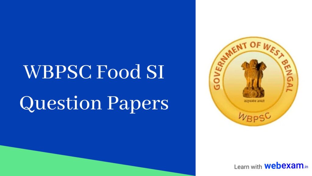 WBPSC Food SI Previous Year Question Download