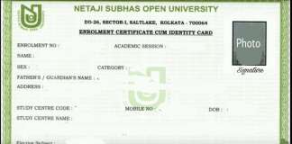 NSOU Enrolment Certificate Download For BDP & PG Course - Netaji Subhas ...