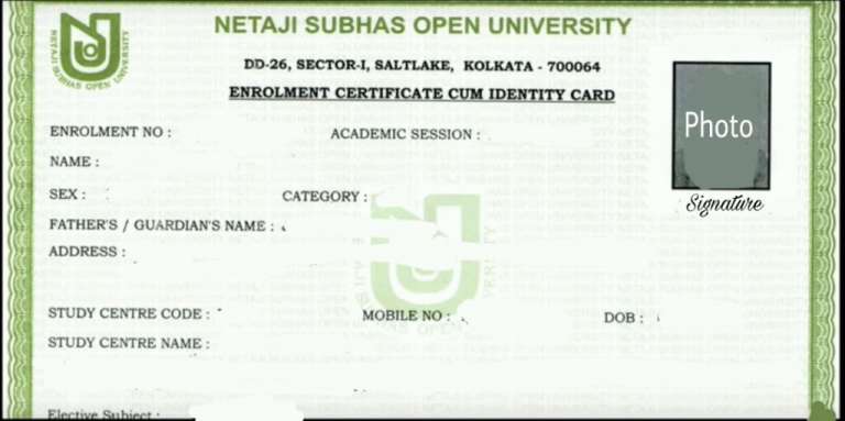 NSOU Enrolment Certificate Download For BDP & PG Course - Netaji Subhas ...