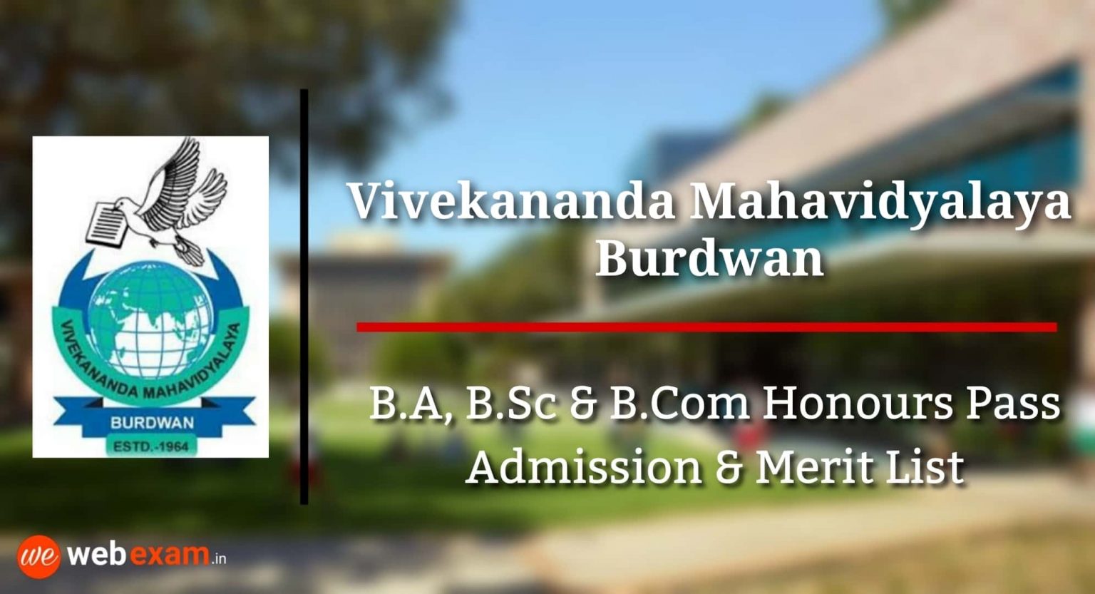 Vivekananda Mahavidyalaya Admission 2021 & Online Merit List Download ...