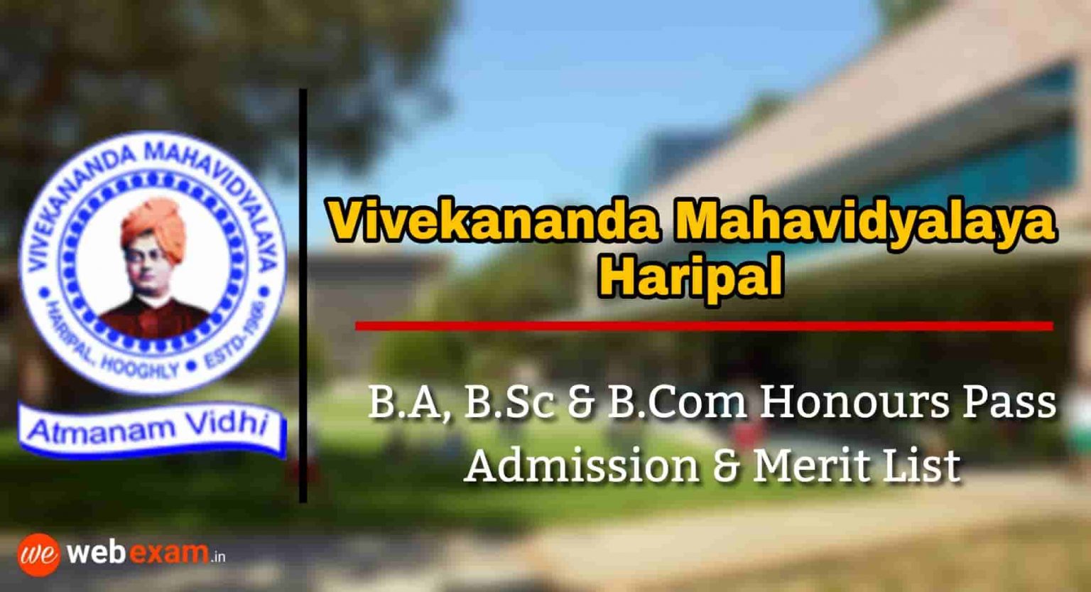 Vivekananda Mahavidyalaya Haripal Admission 2021 & Online Merit List ...