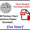 WBNC GNM 1st Year Question Papers PDF Download