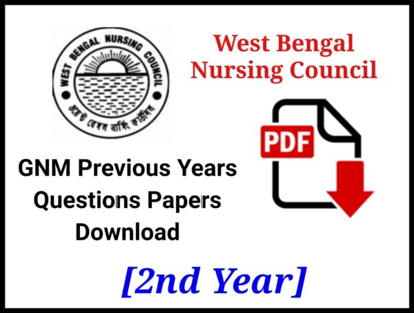 WBNC GNM 2nd Year Question Papers PDF Download